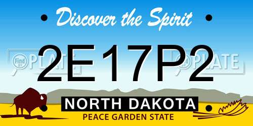 2E17P2 North Dakota License Plate