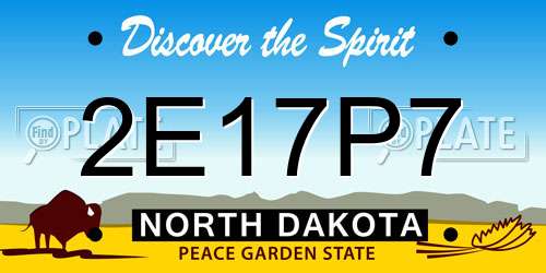 2E17P7 North Dakota License Plate