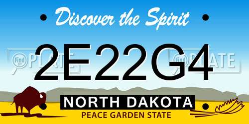 2E22G4 North Dakota License Plate