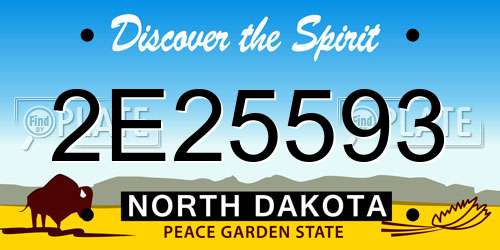 2E25593 North Dakota License Plate