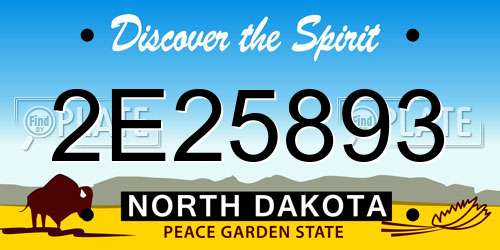2E25893 North Dakota License Plate