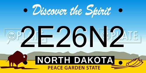 2E26N2 North Dakota License Plate