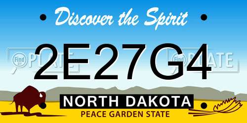 2E27G4 North Dakota License Plate
