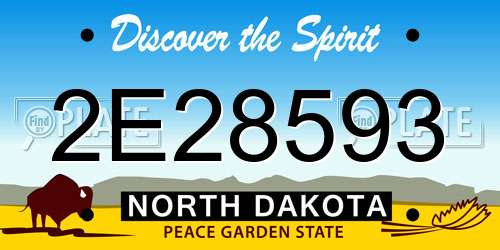 2E28593 North Dakota License Plate