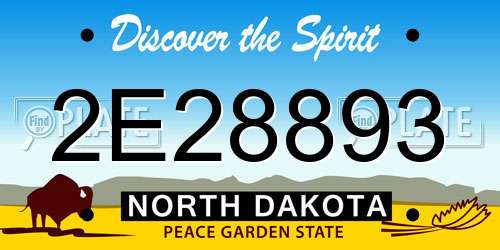 2E28893 North Dakota License Plate