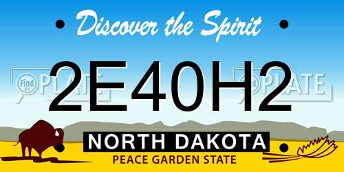 2E40H2 North Dakota License Plate