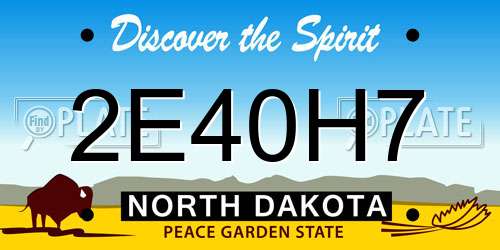 2E40H7 North Dakota License Plate
