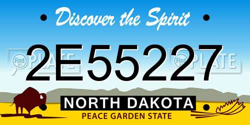 2E55227 North Dakota License Plate