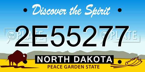 2E55277 North Dakota License Plate