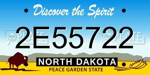 2E55722 North Dakota License Plate