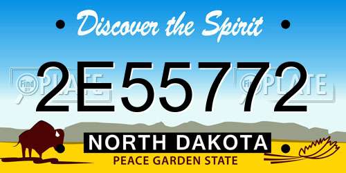 2E55772 North Dakota License Plate