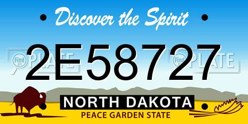 2E58727 North Dakota License Plate
