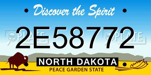 2E58772 North Dakota License Plate