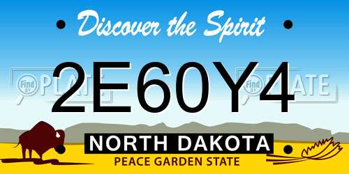 2E60Y4 North Dakota License Plate