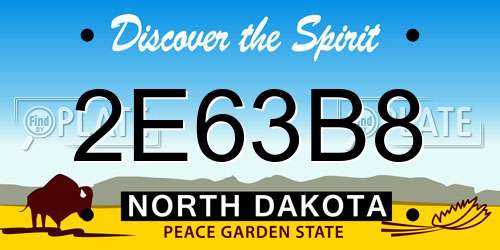 2E63B8 North Dakota License Plate