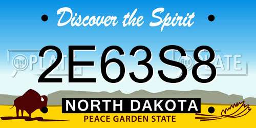 2E63S8 North Dakota License Plate