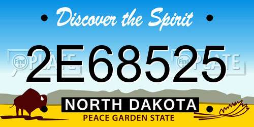 2E68525 North Dakota License Plate