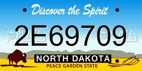 2E69709 North Dakota License Plate