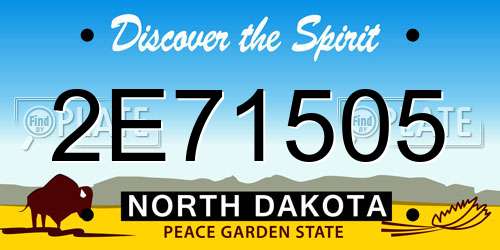 2E71505 North Dakota License Plate
