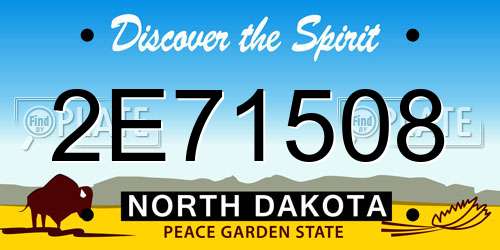 2E71508 North Dakota License Plate