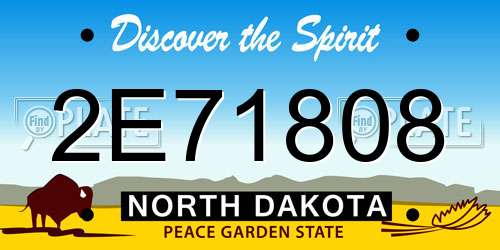 2E71808 North Dakota License Plate