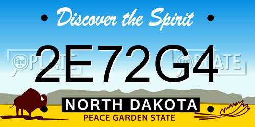 2E72G4 North Dakota License Plate