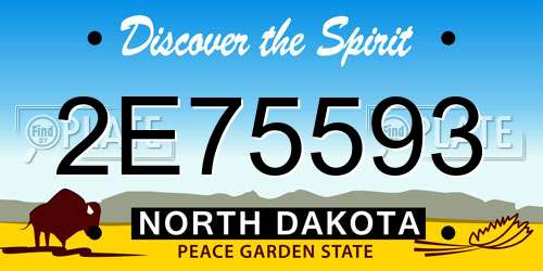 2E75593 North Dakota License Plate