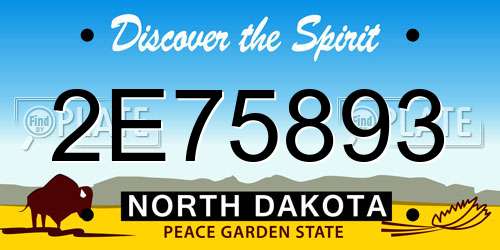 2E75893 North Dakota License Plate
