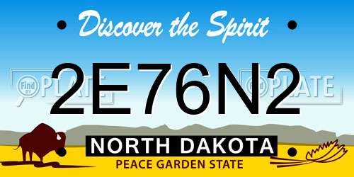 2E76N2 North Dakota License Plate