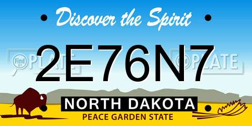 2E76N7 North Dakota License Plate