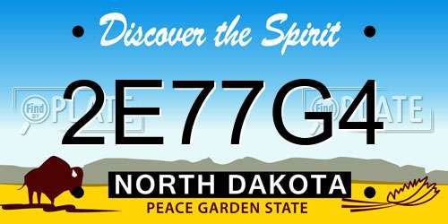 2E77G4 North Dakota License Plate