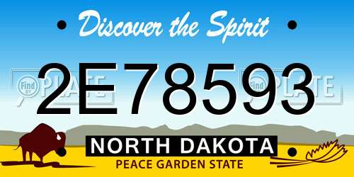 2E78593 North Dakota License Plate