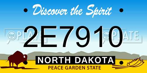 2E7910 North Dakota License Plate