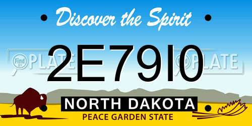 2E79I0 North Dakota License Plate