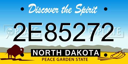 2E85272 North Dakota License Plate