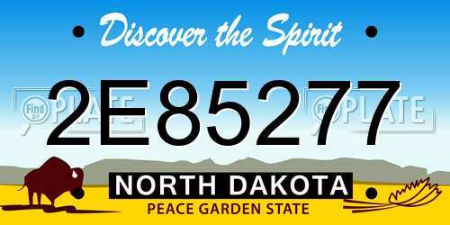 2E85277 North Dakota License Plate