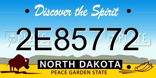 2E85772 North Dakota License Plate