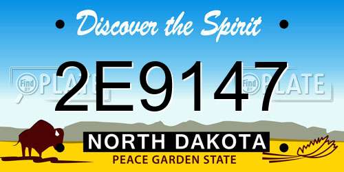 2E9147 North Dakota License Plate
