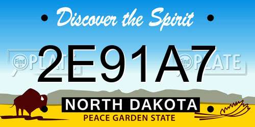 2E91A7 North Dakota License Plate
