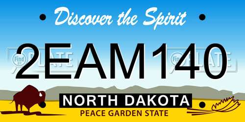 2EAM140 North Dakota License Plate