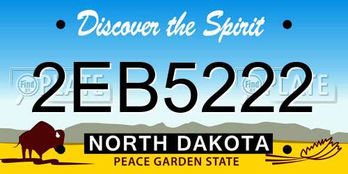 2EB5222 North Dakota License Plate