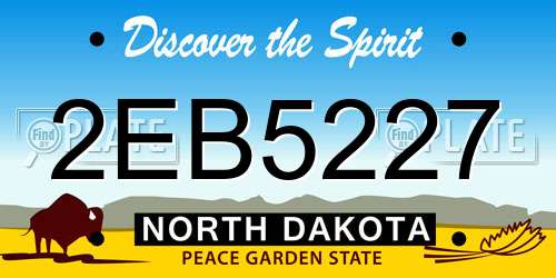 2EB5227 North Dakota License Plate