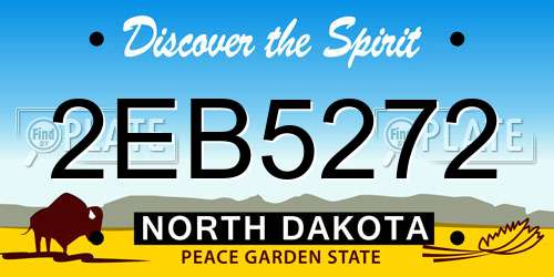 2EB5272 North Dakota License Plate