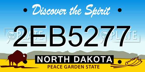 2EB5277 North Dakota License Plate