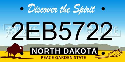 2EB5722 North Dakota License Plate