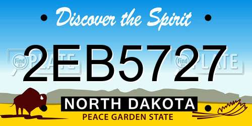 2EB5727 North Dakota License Plate