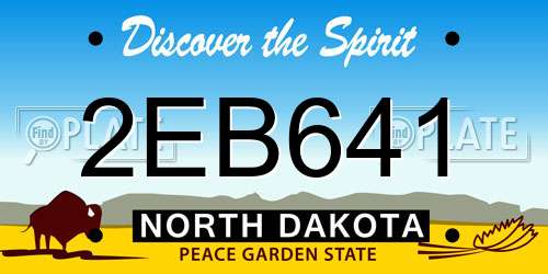 2EB641 North Dakota License Plate