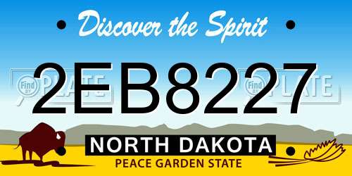 2EB8227 North Dakota License Plate