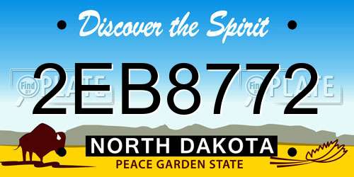 2EB8772 North Dakota License Plate