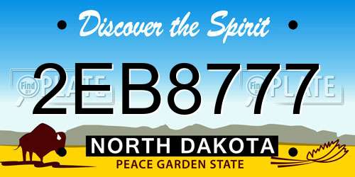2EB8777 North Dakota License Plate